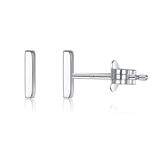 LUCKMORA Silber Stab Ohrringe 925 Sterling Silber Ohrstecker Kleine Knorpel Tragus Ohrringe für Damen Mädchen Runde (Bar-7mm) von LUCKMORA