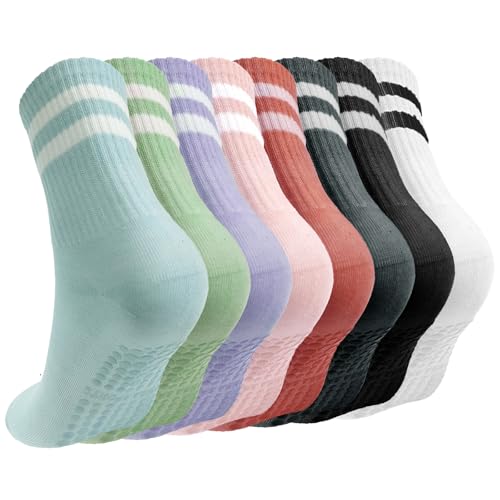 LUCKNIGHT 8 Paar Antirutsch Socken Damen, 35-40 Pilates Socken, Yogasocken mit Griffen, Grip Socks, Sportsocken, Fallprävention Stoppersocken für Damen und Mädchen Zuhause Reha Dance Workout, 8 Farben LUCKNIGHT 8 Paar Antirutsch Socken Damen, 35-40 Pilates Socken, Yogasocken mit Griffen, Grip Socks, Sportsocken, Fallprävention Stoppersocken für Damen und Mädchen Zuhause Reha Dance Workout, 8 Farben von LUCKNIGHT