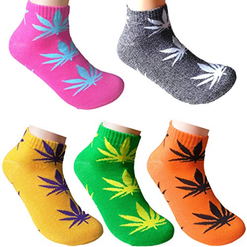 LUCKY BEN 5 Paar Unisex Marihuana Weed Leaf Boot Warme Baumwollsocken für Frauen und Männer von LUCKY BEN