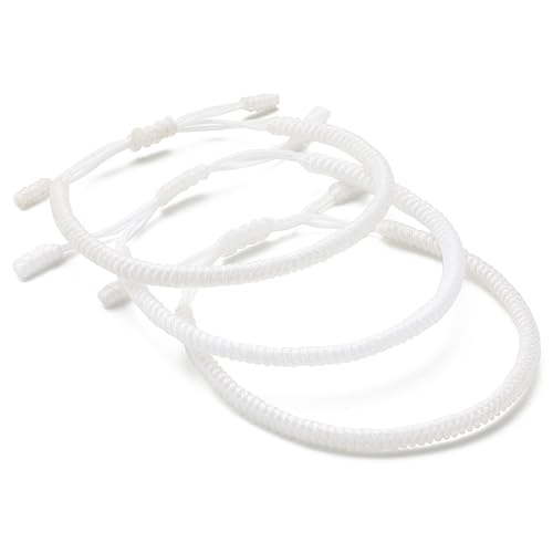 LUCKY BUDDHIST - 3 Tibetische Glücksarmbänder + buddhistisches Geschenk! - Handgemacht. Anpassbar an Ihr Handgelenk. Für Männer und Frauen. Freundschaftsarmbänder aus geflochtenem Stoff von LUCKY BUDDHIST