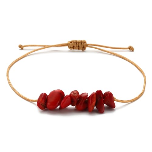 LUCKY BUDDHIST – Edelstein-Armbänder zum Schutz Chakra-Schmuck für Damen verstellbares Charm-Armband - Red Coral LUCKY BUDDHIST – Edelstein-Armbänder zum Schutz Chakra-Schmuck für Damen verstellbares Charm-Armband - Red Coral von LUCKY BUDDHIST