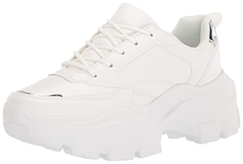 LUCKY STEP Damen Glitzer Sneaker | Schnüren Mode Schuhe | Glitzernde Bunt Turnschuhe für Damen (Weiß/Silber, 9US-40EU-7UK) LUCKY STEP Damen Glitzer Sneaker | Schnüren Mode Schuhe | Glitzernde Bunt Turnschuhe für Damen (Weiß/Silber, 9US-40EU-7UK) von LUCKY STEP