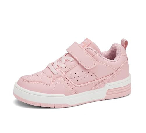 LUCKY STEP Kinder Slip-On Sneaker – Bequeme Freizeitschuhe für Schule, Sport & Alltag, Low-Top Turnschuhe mit Klettverschluss für Jungen/Mädchen (Rosa, 12US-30EU-11UK) von LUCKY STEP