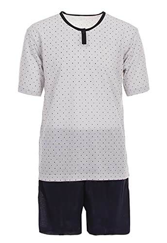 Herren Pyjama Kurzarm Shorty T-Shirt Schlafanzug Knopfleiste, Farbe:Grau, Größe:XL von Lucky