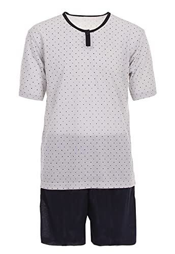 Herren Pyjama Kurzarm Shorty T-Shirt Schlafanzug Knopfleiste, Farbe:Grau, Größe:XXL von Lucky