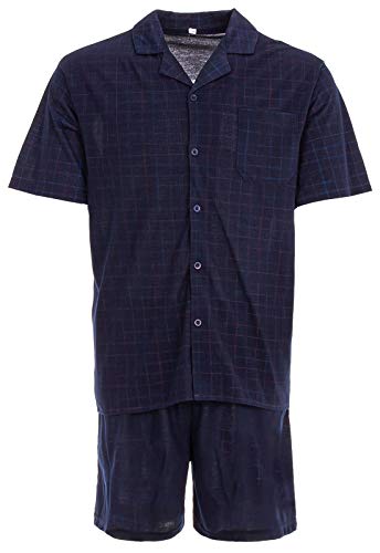 Herren Shorty T- Shirt Pyjama mit kurzer Hose Größe M-5XL, Farbe:Navy, Größe:L von Lucky