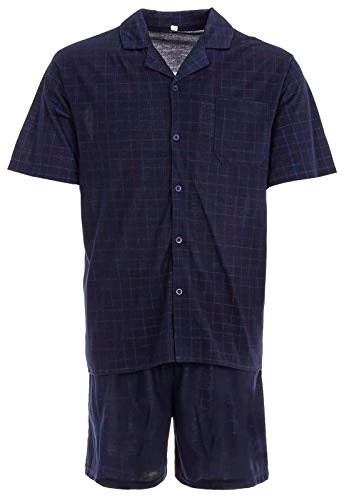 Herren Shorty T- Shirt Pyjama mit kurzer Hose Größe M-5XL, Farbe:Navy, Größe:M von Lucky