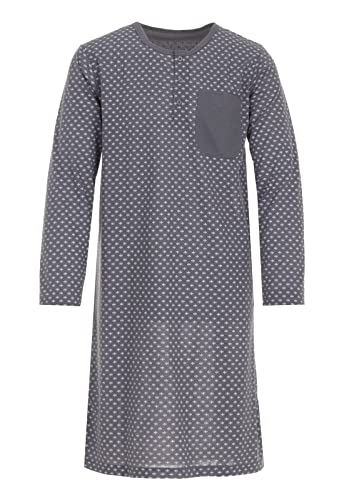 LUCKY Herren Nachthemd 1/1 Arm mit Brusttasche Langarm Schlafshirt, Farbe:Anthrazit, Größe:M von Lucky