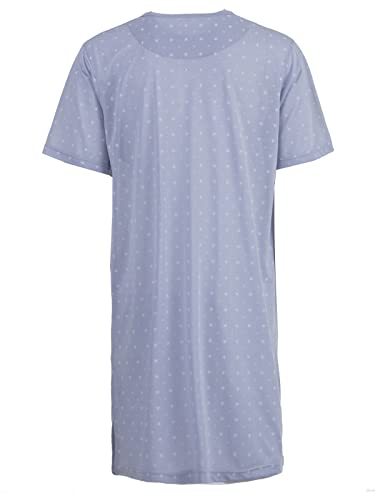 Herren Nachthemd Kurzarm Knopfleiste einfarbig mit Brusttasche Schlafshirt, Farbe:Grau, Größe:XL von LUCKY