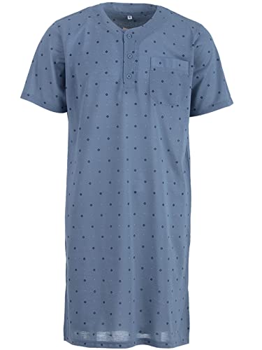 LUCKY Herren Nachthemd Kurzarm Schlafshirt mit Brusttasche Sommer Größe M-XXL, Farbe:Grün, Größe:XL von LUCKY