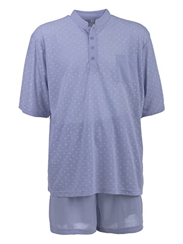 Lucky Herren Pyjama Knöpfe Set 2 TLG. Shorty, Farbe:grau, Größe:4XL von Lucky