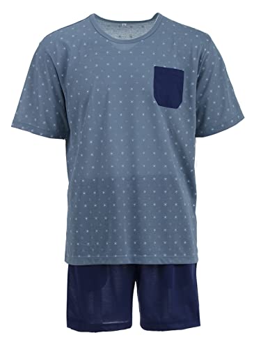 Lucky Herren Pyjama Set 2 TLG. Shorty, Farbe:graublau, Größe:2XL von Lucky