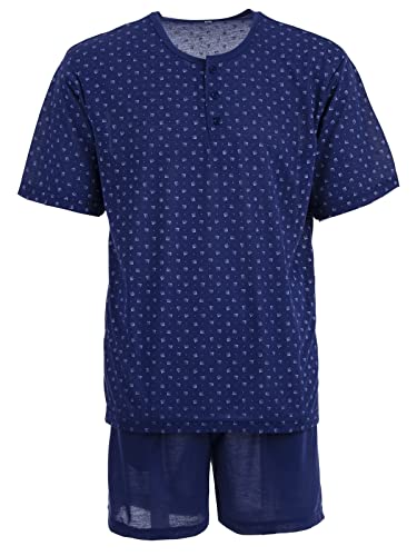 LUCKY Herren Pyjama Set Shorty Kurzarm, Farbe:Navy, Größe:M von Lucky