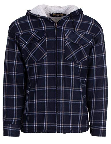 Lucky Thermojacke Arbeitshemd Herren Holzfäller Langarm Kariert Hemd Winter, Farbe:schwarz, Größe:M von Lucky