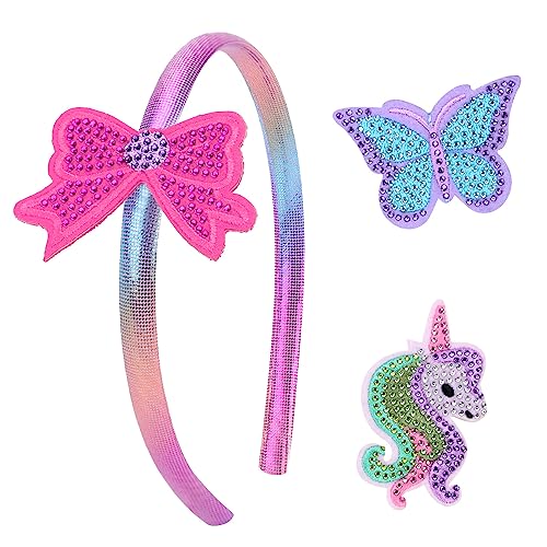 LUCKYBUNNY Niedliche Haarspangen für Mädchen, Kleinkinder-Stirnband mit austauschbaren Einhorn- und Schmetterlings-Clips, einfach zu wechseln, glitzernde Haar-Accessoires von LUCKYBUNNY