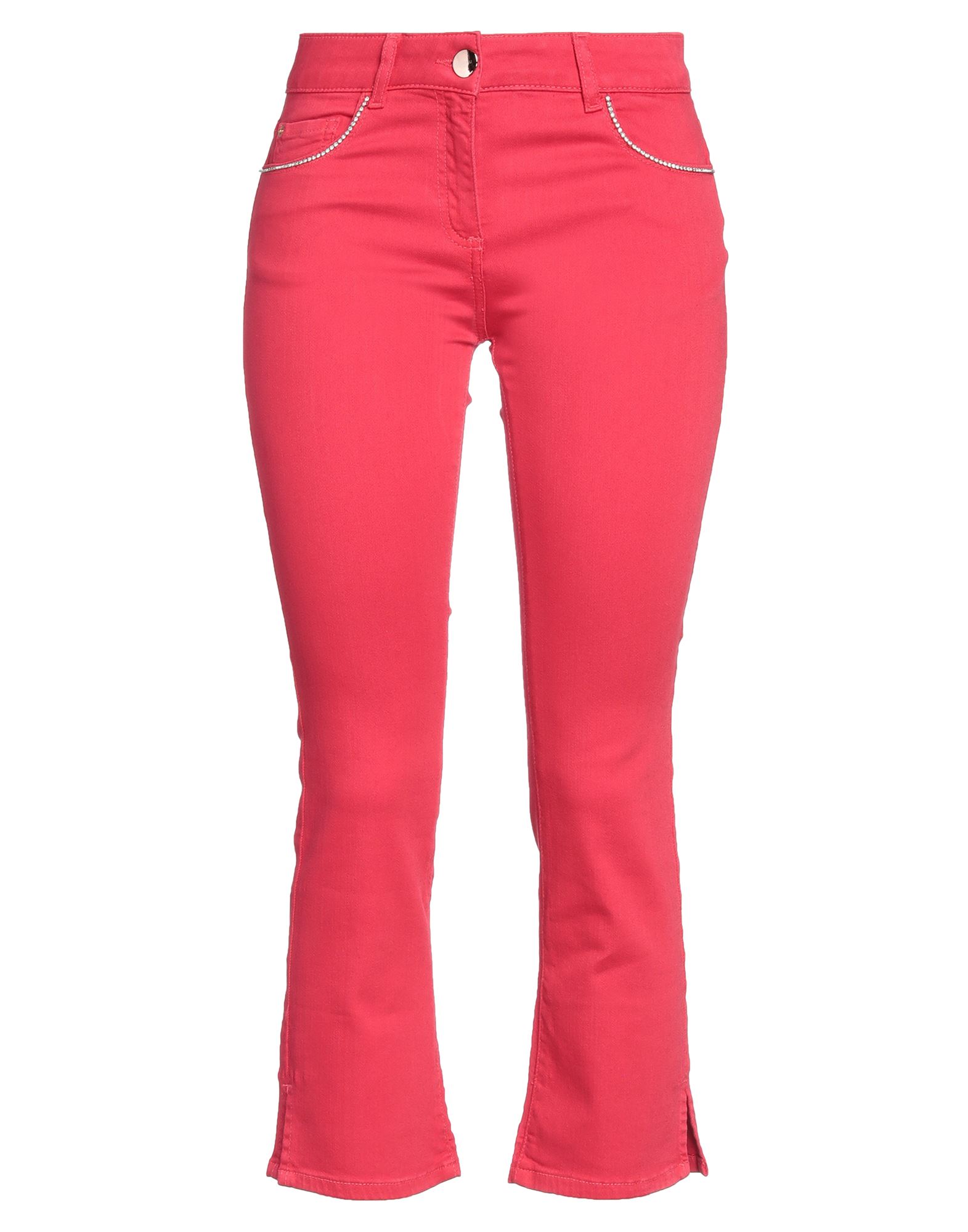 LUCKYLU  Milano Cropped Jeans Damen Rot von LUCKYLU  Milano