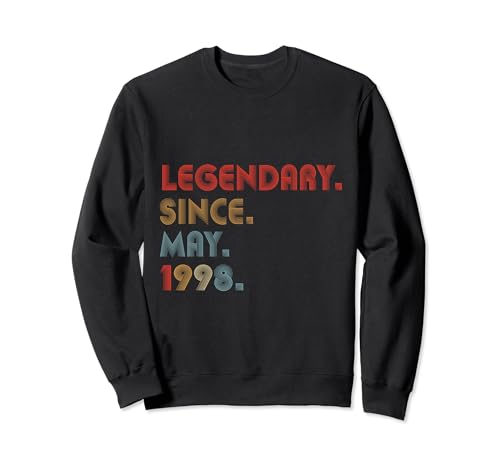 26. Geburtstag Frauen Männer Legendary Since May 1998 Bday Sweatshirt von LUCKYSTAR EXPRESS
