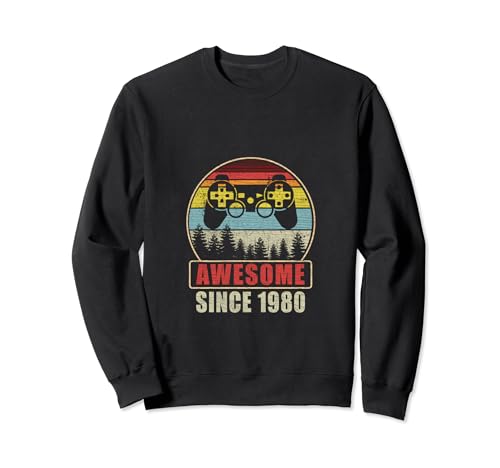 44. Geburtstag Gamer Boy Men Vintage Awesome Since 1980 Sweatshirt von LUCKYSTAR EXPRESS