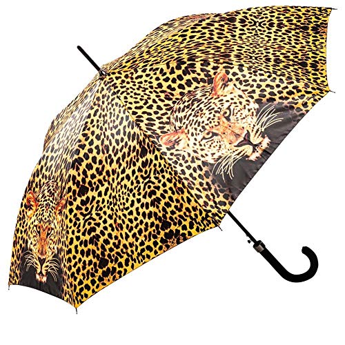 LUCKYWEATHER Regenschirm Stockschirm Damen/Herren Motiv Leopard Auf-Automatik I Stockregenschirm groß und stabil sowie hochwertig verarbeitet I Regenschirme mit UV-Schutz von LUCKYWEATHER NOT JUST ANY OTHER DAY