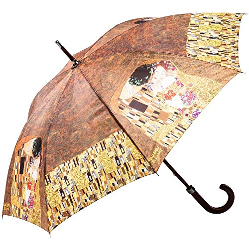 LUCKYWEATHER Regenschirm Stockschirm Damen Motiv Klimt The Kiss I Stockregenschirm groß und stabil sowie hochwertig verarbeitet I Regenschirme mit UV-Schutz von LUCKYWEATHER NOT JUST ANY OTHER DAY