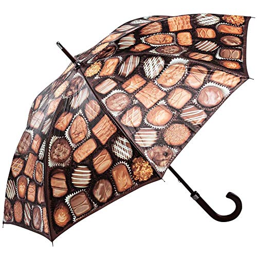 LUCKYWEATHER Regenschirm Stockschirm Damen/Herren Motiv Chocolates I Stockregenschirm groß und stabil sowie hochwertig verarbeitet I Regenschirme mit UV-Schutz von LUCKYWEATHER NOT JUST ANY OTHER DAY