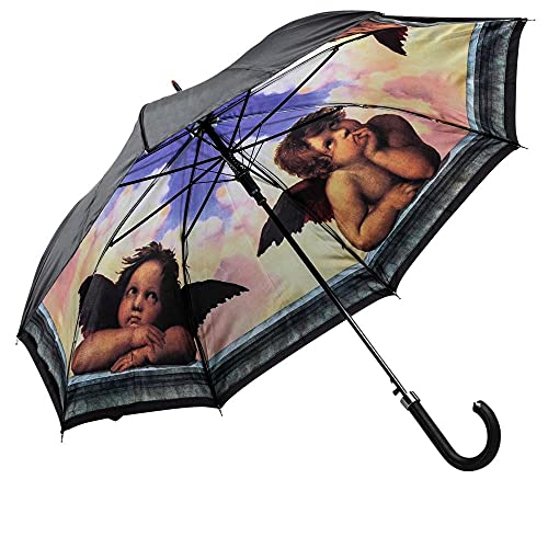 LUCKYWEATHER Regenschirm Stockschirm Damen/Herren Motiv Raffael Engel Auf-Automatik Double Layer I Stockregenschirm groß und stabil sowie hochwertig verarbeitet I Regenschirme mit UV-Schutz von LUCKYWEATHER NOT JUST ANY OTHER DAY