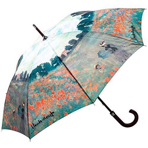 LUCKYWEATHER Regenschirm Stockschirm Damen Motiv Claude Monet Mohnblumenfeld I Stockregenschirm groß und stabil sowie hochwertig verarbeitet I Regenschirme mit UV-Schutz von LUCKYWEATHER NOT JUST ANY OTHER DAY