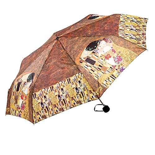 LUCKYWEATHER Regenschirm Taschenschirm klein Mini Damen Motiv Klimt The Kiss I Regenschirme mit UV-Schutz von LUCKYWEATHER NOT JUST ANY OTHER DAY