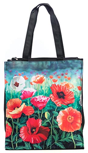 LUCKYWEATHER Shopper Einkaufstasche Twin Double Bag Damen Motiv MOHNBLUMEN I Shopping Bag wasserabweisend I Einkaufs/Tragetasche ideal als Geschenk für Frauen von LUCKYWEATHER NOT JUST ANY OTHER DAY