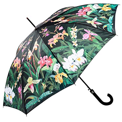LUCKYWEATHER Regenschirm Stockschirm Damen Motiv Orchidee Auf-Automatik I Stockregenschirm groß und stabil sowie hochwertig verarbeitet I Regenschirme mit UV-Schutz von LUCKYWEATHER NOT JUST ANY OTHER DAY