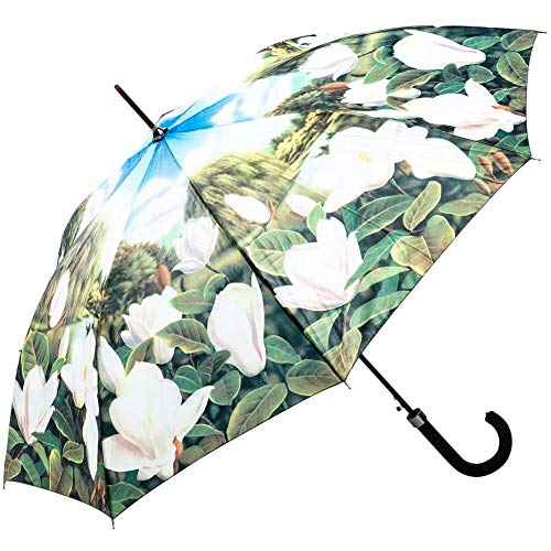 LUCKYWEATHER Regenschirm Stockschirm Damen Motiv Magnolien Auf-Automatik I Stockregenschirm groß und stabil sowie hochwertig verarbeitet I Regenschirme mit UV-Schutz von LUCKYWEATHER NOT JUST ANY OTHER DAY