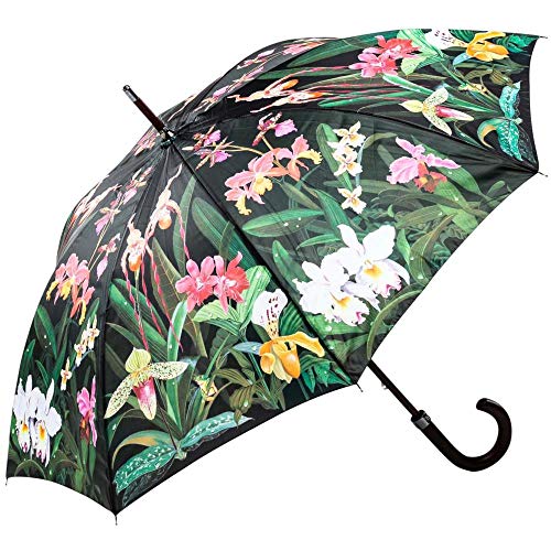 LUCKYWEATHER Regenschirm Stockschirm Damen Motiv Orchidee I Stockregenschirm groß und stabil sowie hochwertig verarbeitet I Regenschirme mit UV-Schutz von LUCKYWEATHER NOT JUST ANY OTHER DAY