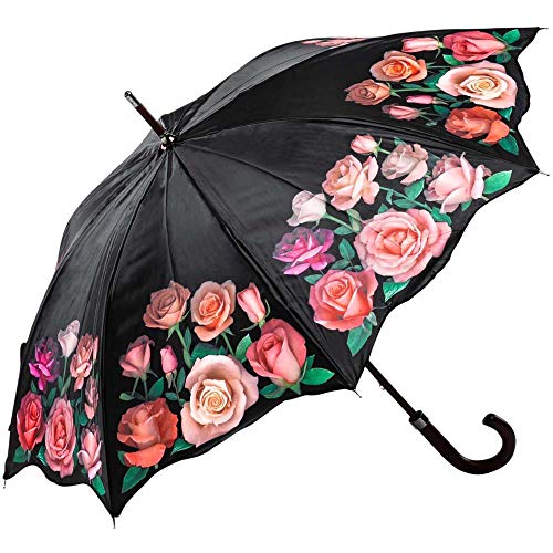 LUCKYWEATHER Regenschirm Stockschirm Damen Motiv Rosen I Stockregenschirm groß und stabil sowie hochwertig verarbeitet I Regenschirme mit UV-Schutz von LUCKYWEATHER NOT JUST ANY OTHER DAY