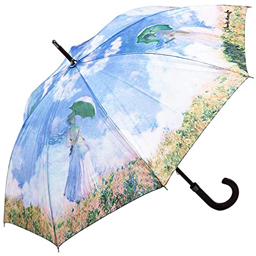 LUCKYWEATHER Regenschirm Stockschirm Damen Motiv Monet Frau mit Sonnenschirm I Stockregenschirm groß und stabil sowie hochwertig verarbeitet I Regenschirme mit UV-Schutz von LUCKYWEATHER NOT JUST ANY OTHER DAY