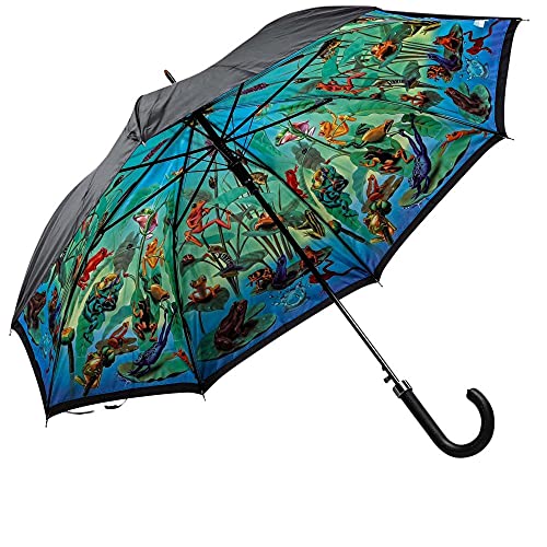 LUCKYWEATHER Regenschirm Stockschirm Damen/Herren Motiv Frog Family Auf-Automatik Double Layer I Stockregenschirm groß und stabil sowie hochwertig verarbeitet I Regenschirme mit UV-Schutz von LUCKYWEATHER NOT JUST ANY OTHER DAY