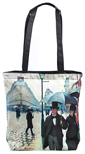 LUCKYWEATHER Shopper Einkaufstasche Damen Motiv Caillebotte RAINY DAY IN PARIS I Shopping Bag wasserabweisend I Einkaufs/Tragetasche ideal als Geschenk für Frauen von LUCKYWEATHER NOT JUST ANY OTHER DAY