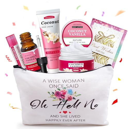Geschenke für Frauen, Geburtstagsgeschenke für Frauen, Geburtstagsgeschenke für Frauen, praktisches Zubehör in Reisegröße für Frauen, Coconut Vanilla Spa Geschenke für Her Mom Sister von LUCOTIYA