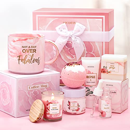 SpaGeschenke für Frauen, Geburtstagsgeschenke für Sie, Freunde, SpaBadesets, Weihnachten, Hautpflege, Paket, BeautyProdukte, Körbe, Rosenduft, einschließlich ätherischem Öl, Körperbutter, von LUCOTIYA