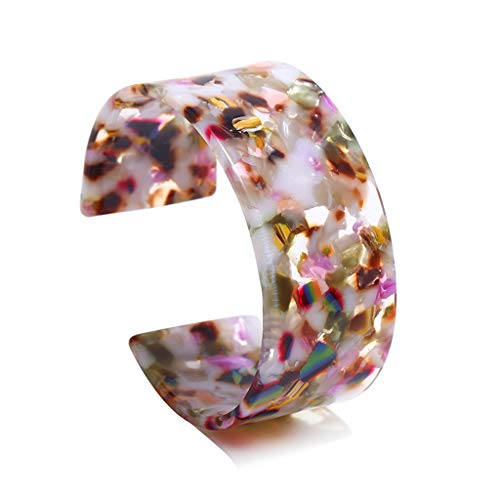 LUDAKE Personalisierte Schildkröte für breite braune Manschette Armband Acryl offener Armreif Armband Leopardenmuster Armbänder Schmuck de, Acryl von LUDAKE