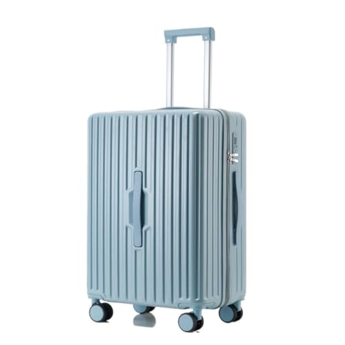 LUDAOER Trolley-Koffer 20-Zoll-Multifunktions-Passwort 24-Trolley-Koffer for Männer und Frauen, Leichter Koffer, frischer Koffer Reisekoffer (Color : Blue, Size : 22in) von LUDAOER