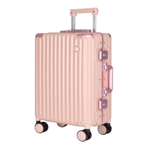 LUDAOER Trolley-Koffer Gepäckkoffer for Männer Und Frauen Mit Universalrädern, Trolley-Koffer, Boarding-Code-Koffer, Tasche Reisekoffer (Color : Pink, Size : 26in) von LUDAOER