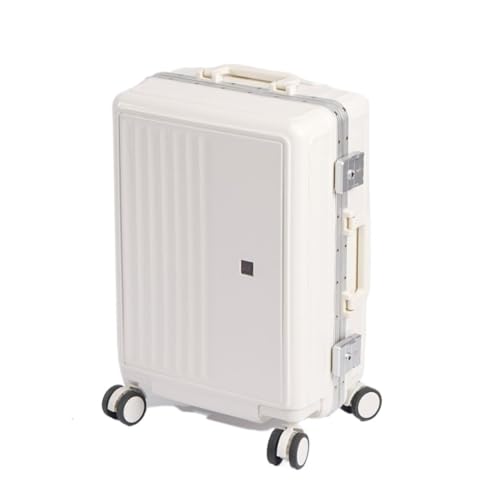 LUDAOER Trolley-Koffer Gepäckkoffer for Männer und Frauen, Leichter, kodierter, robuster Koffer, Universal-Rollengepäck-Trolley Reisekoffer (Color : White, Size : 26in) von LUDAOER