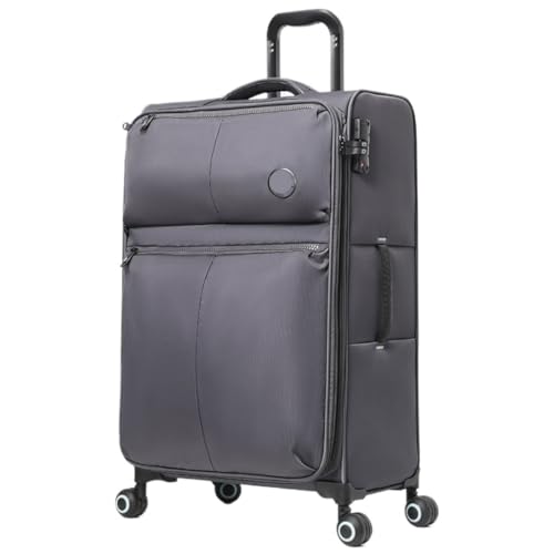 LUDAOER Trolley-Koffer Kleiner Koffer for Männer Und Frauen, 20 Zoll, Ultraleichtes Oxford-Gewebe, 24 Weicher Trolley-Koffer, 28 Zoll Koffer Reisekoffer (Color : Gray, Size : 28in) von LUDAOER