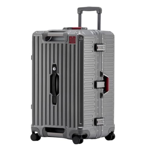 LUDAOER Trolley-Koffer Neu Verbesserter Koffer, Passwortbox for Herren Und Damen, Wiederaufladbar, Tragbar, Leichter High-End-Koffer Reisekoffer (Color : Gray, Size : 20in) von LUDAOER