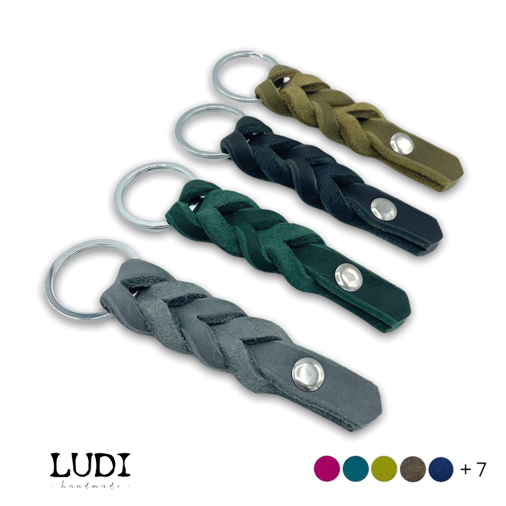 Leder Schlüsselanhänger Geflochten Personalisiert Leder Schlüsselanhänger Geflochten Personalisiert von LUDIHandmadeShop