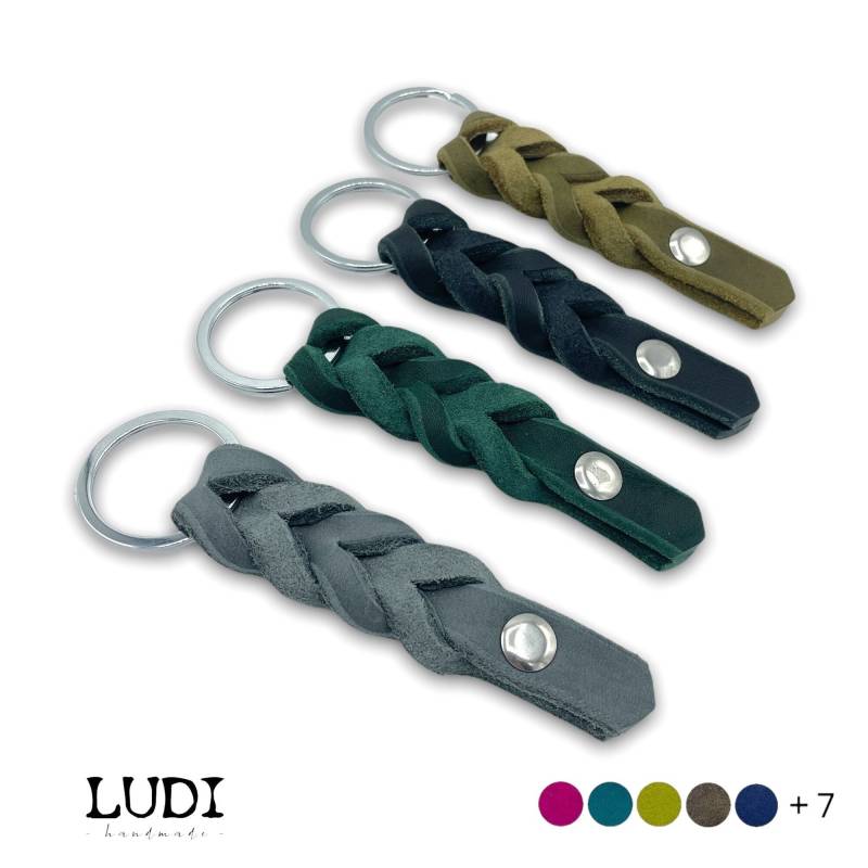 Leder Schlüsselanhänger Geflochten Personalisiert Leder Schlüsselanhänger Geflochten Personalisiert von LUDIHandmadeShop