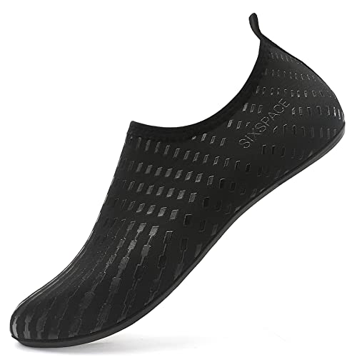 LUEDKA Badeschuhe Damen Herren Wasserschuhe Aquaschuhe Schnell trocknend Schwimmschuhe Atmungsaktiv Strandschuhe Slip on Tauchschuhe Leicht Surfschuhe (Schwarz,35 EU) von LUEDKA