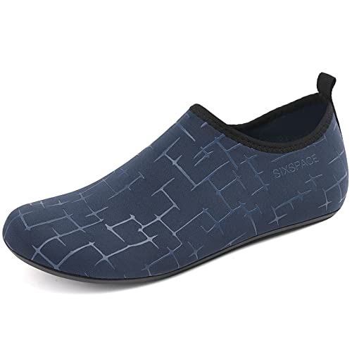 LUEDKA Badeschuhe Wasserschuhe Damen Herren Schwimmschuhe Schnell Trocknend Aquaschuhe Atmungsaktiv Strandschuhe Surfschuhe Barfußschuhe (Dunkelblau,38 EU) von LUEDKA