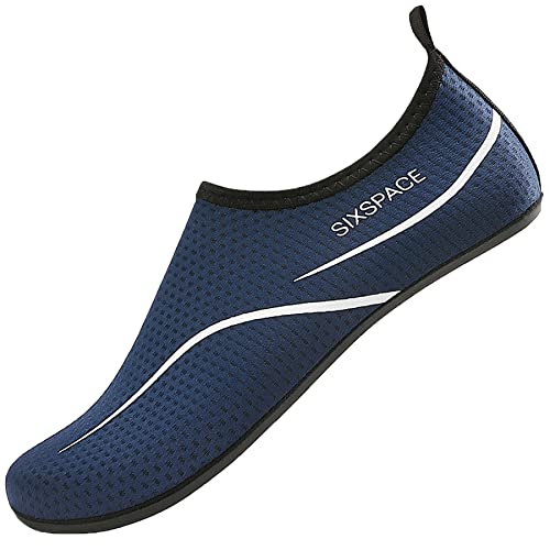 LUEDKA Badeschuhe Wasserschuhe Schwimmschuhe Strandschuhe Aquaschuhe Surfschuhe Barfußschuhe Tauchschuhe Wassersportschuhe für Damen Herren (Dunkelblau,38 EU) von LUEDKA