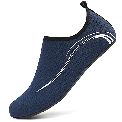 LUEDKA Wasserschuhe Damen Herren Badeschuhe Schwimmschuhe Schnell Trocknend Aquaschuhe Atmungsaktiv Strandschuhe Surfschuhe Barfußschuhe (Dunkelblau,37 EU) von LUEDKA